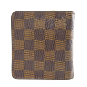 Louis Vuitton Damier fold Bi Compact Zip Wallet Brown Ebene Canvas